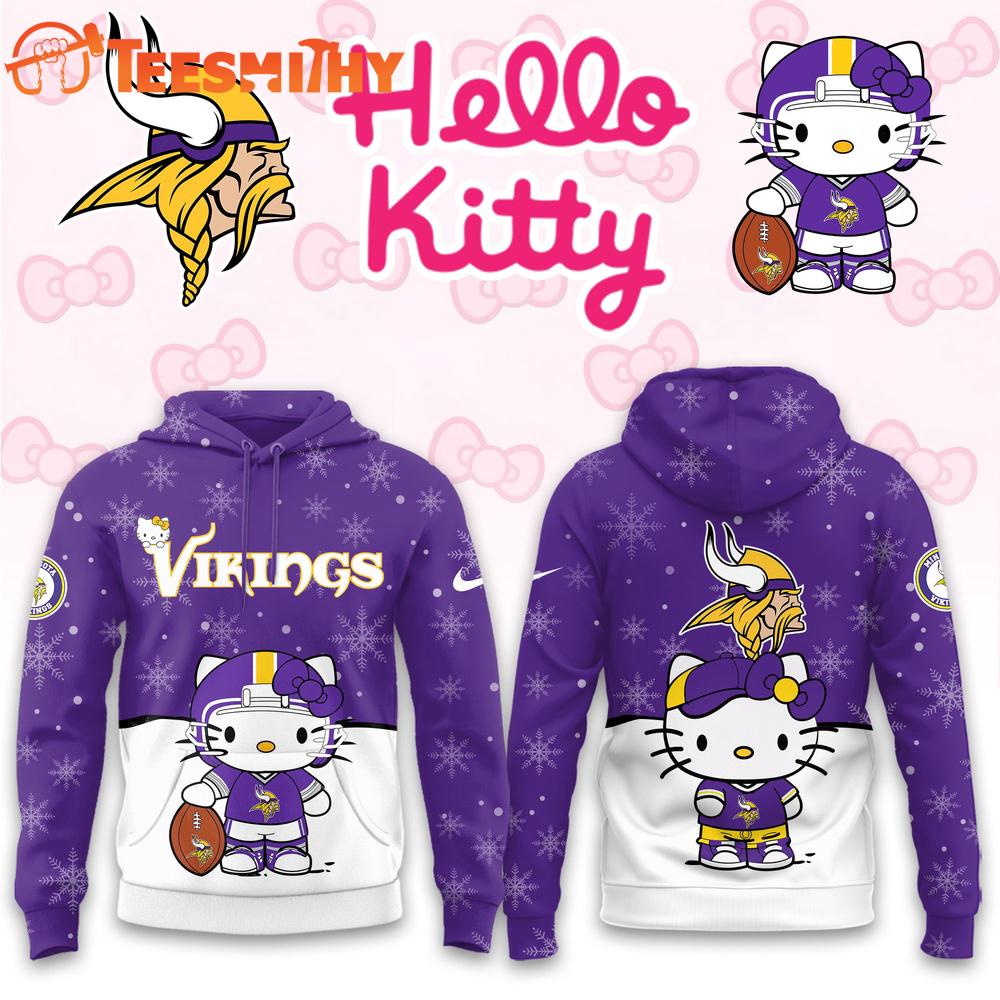 Minnesota Vikings 2025 Football Christmas Hello Kitty Hoodie Shirt