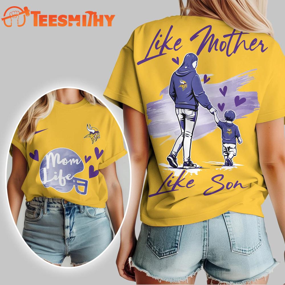 Minnesota Vikings 2026 NFL Like Mother Like Son Unisex 3D Shirt