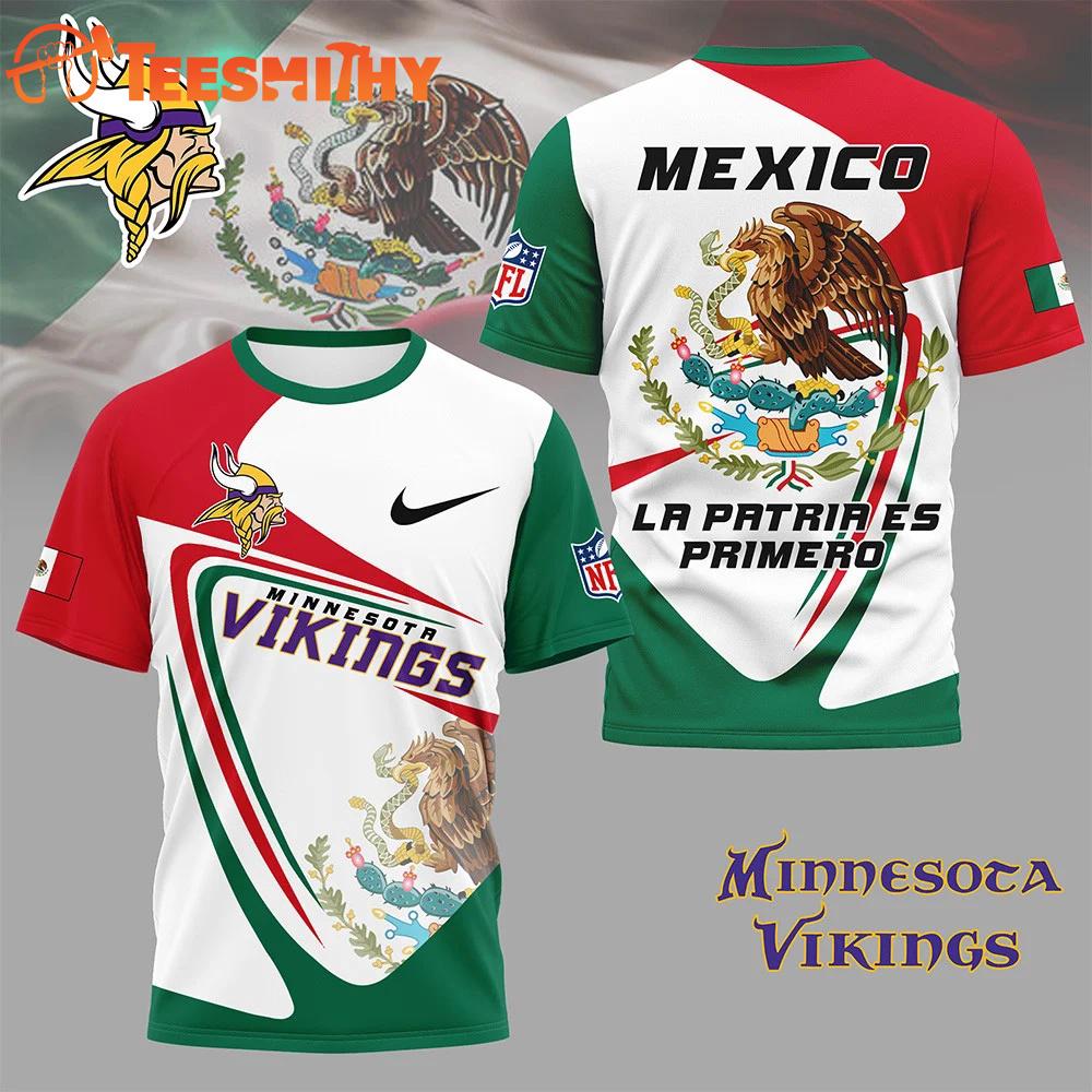 Minnesota Vikings 2026 NFL Mexico La Patria Es Primero Special New 3D Shirt