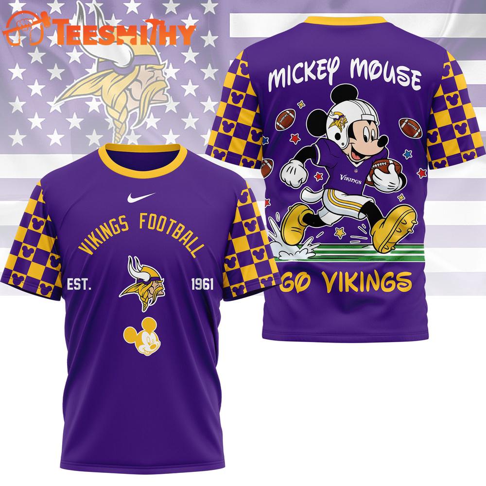 Minnesota Vikings 2026 NFL Mickey Football Special New 3D T Shirt