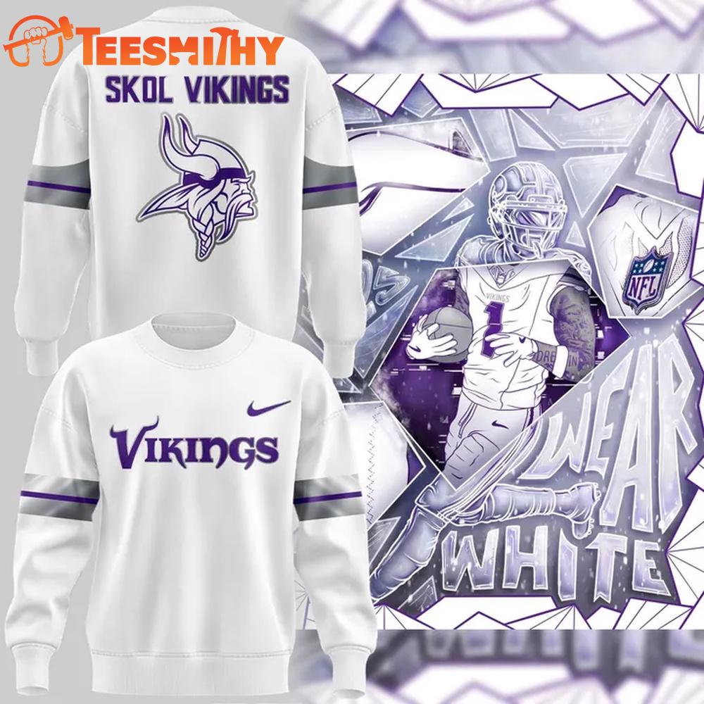 Minnesota Vikings 2026 NFL Skol Vikings White Sweatshirt