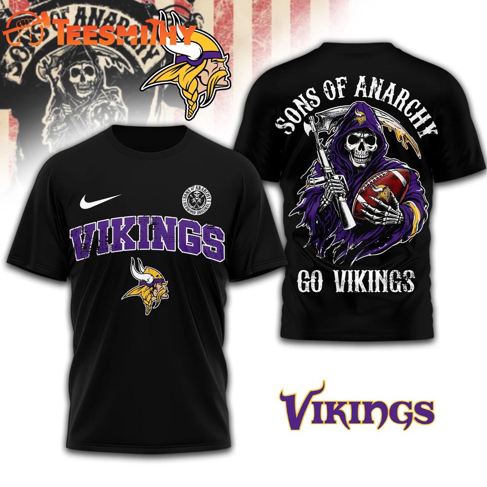 Minnesota Vikings 2026 NFL Sons of Anarchy 3D T Shirt