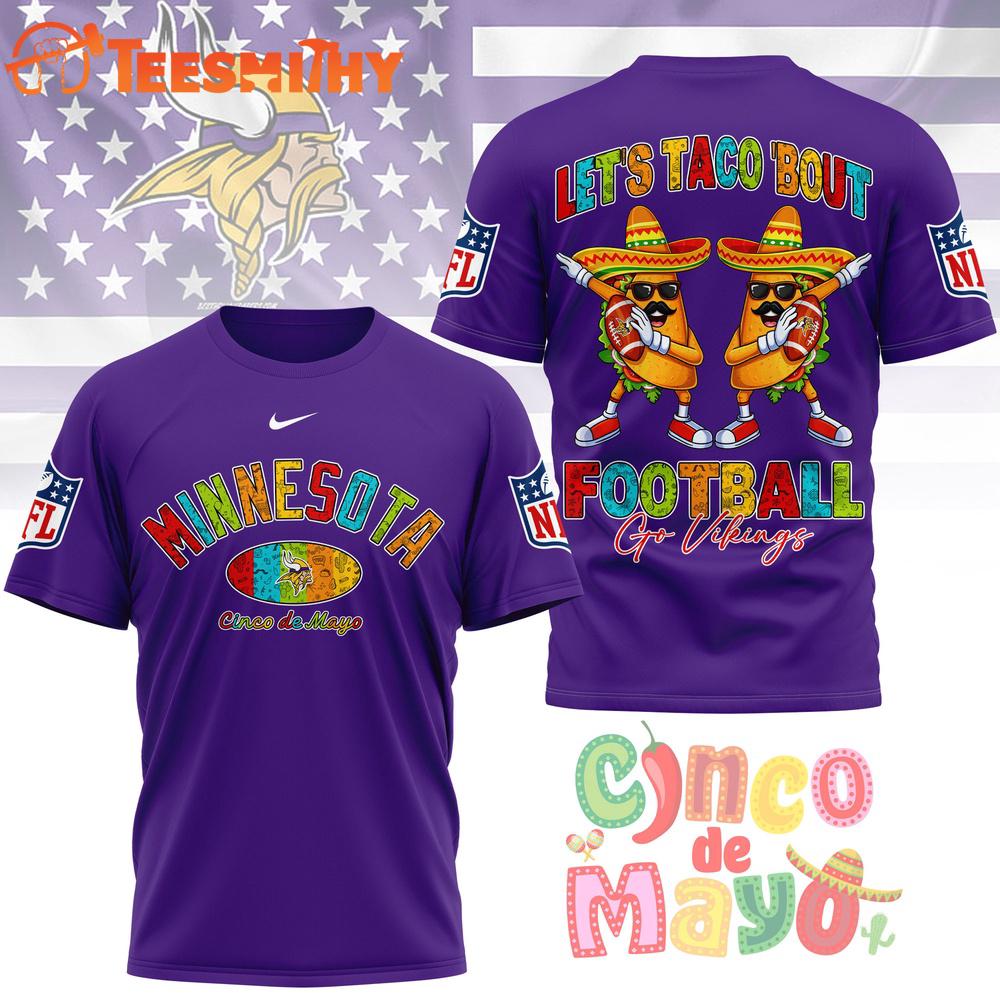 Minnesota Vikings 2026 NFL Taco Cinco de Mayo New Design 3D Shirt