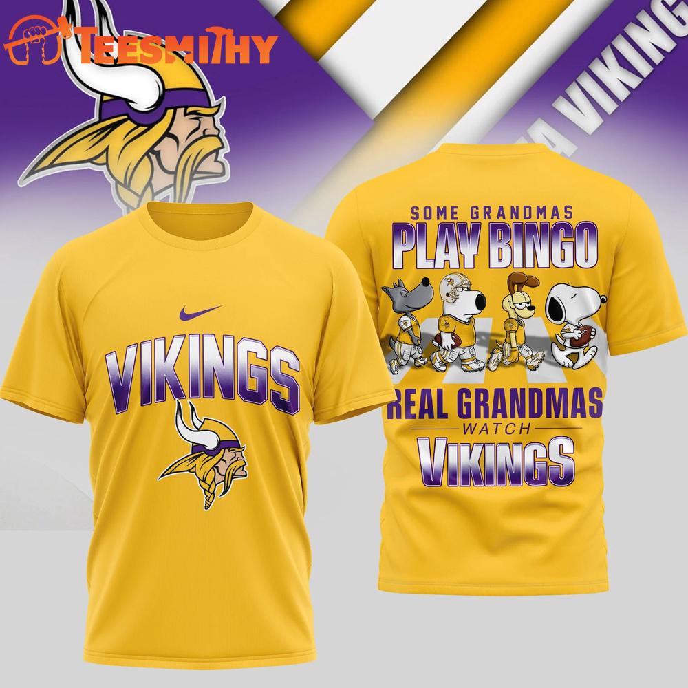 Minnesota Vikings NFL Cartoon Prime Time New Design 3D Shirt