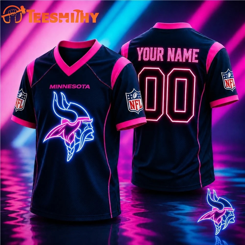 Minnesota Vikings NFL Electric Glow Custom Football Jersey