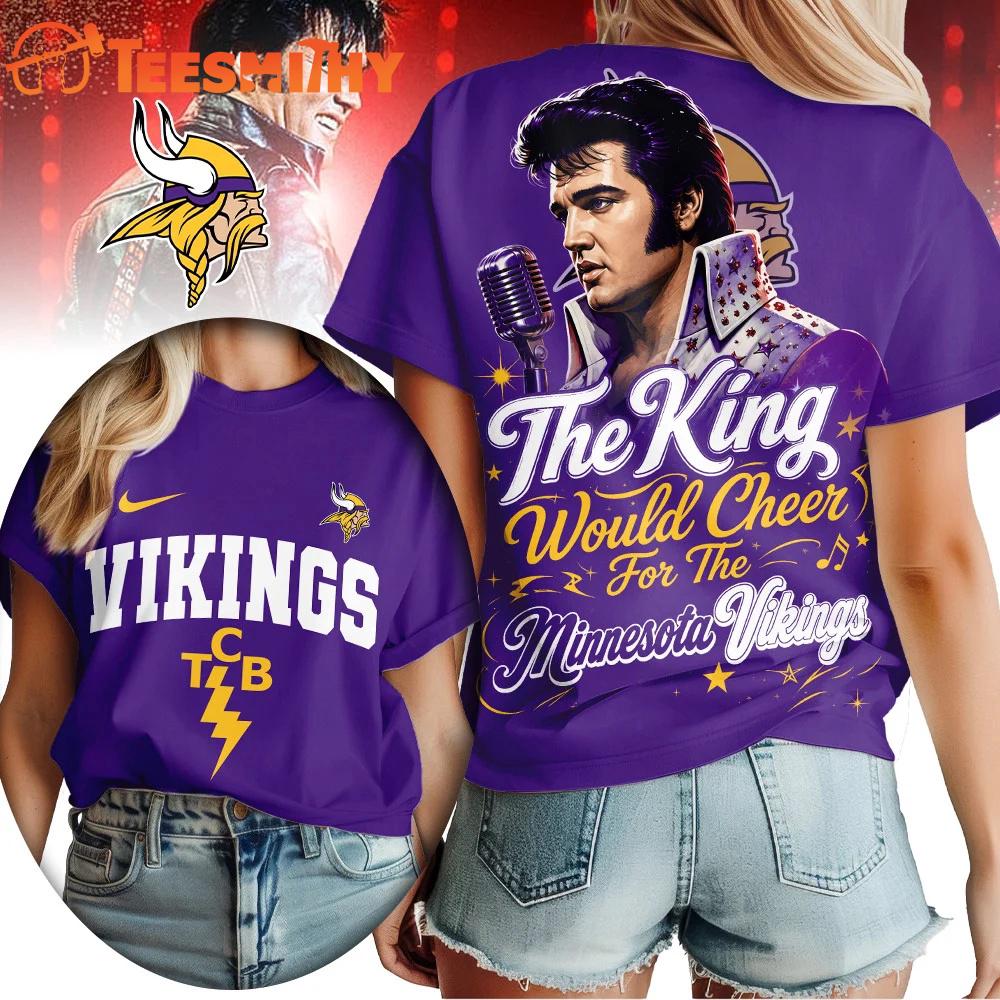 Minnesota Vikings NFL Elvis Presley The King All Over Print Shirt