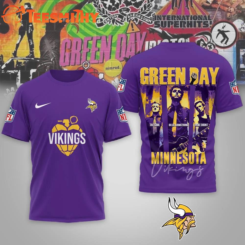 Minnesota Vikings NFL Green Day x Super Bowl LX Special Edition 3D Shirt