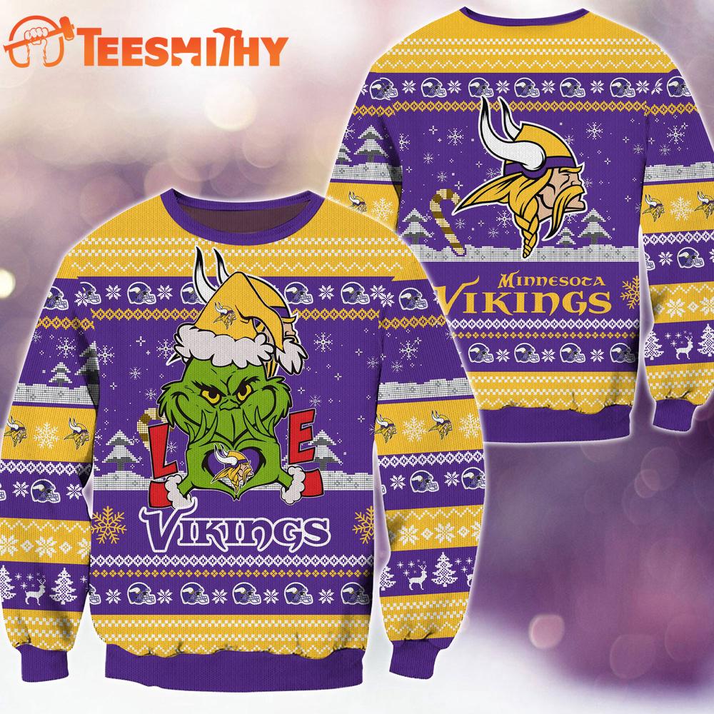 Minnesota Vikings NFL Grinch Football Limited Ugly Christmas Sweater