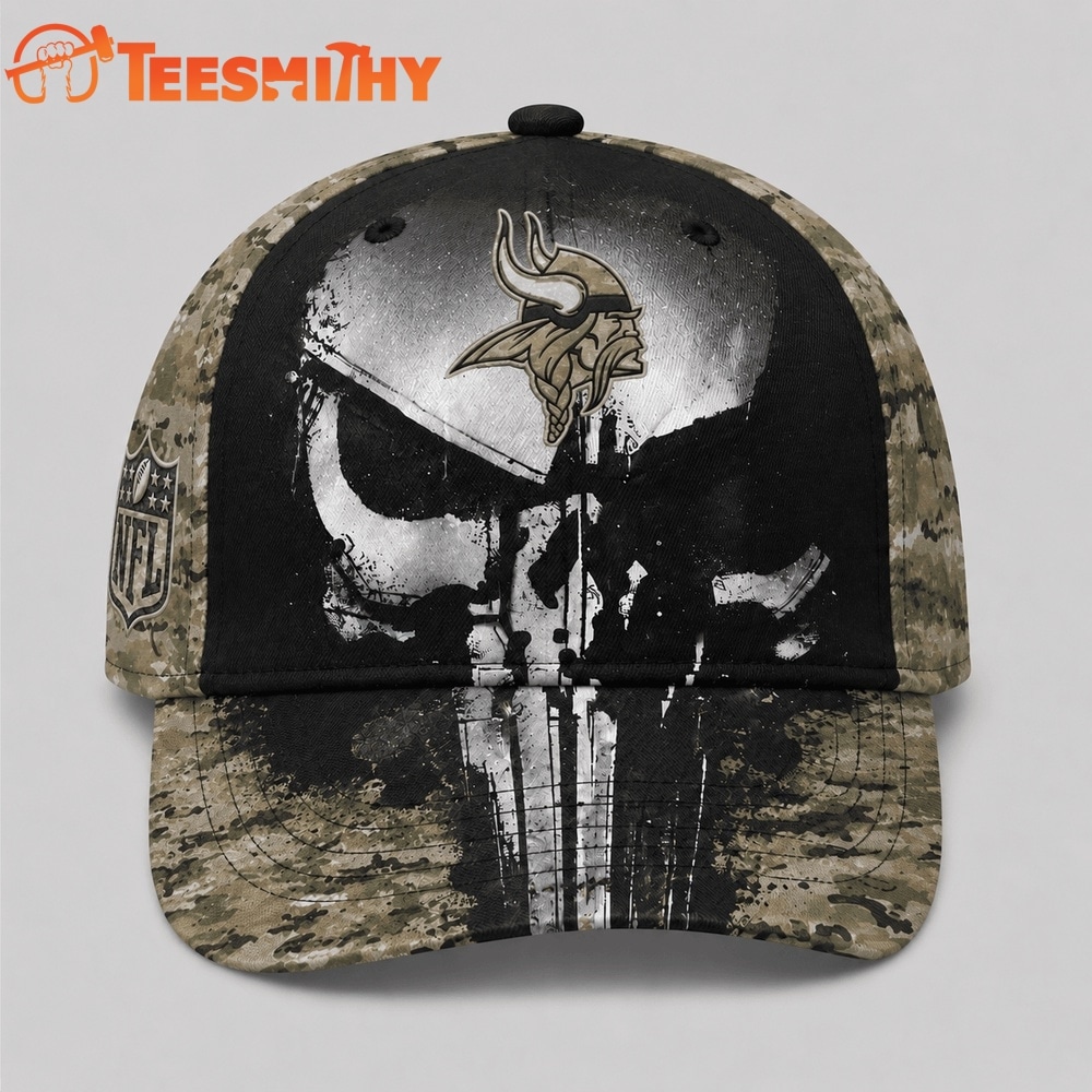 Minnesota Vikings NFL Halloween Military Skull Camo Classic Cap