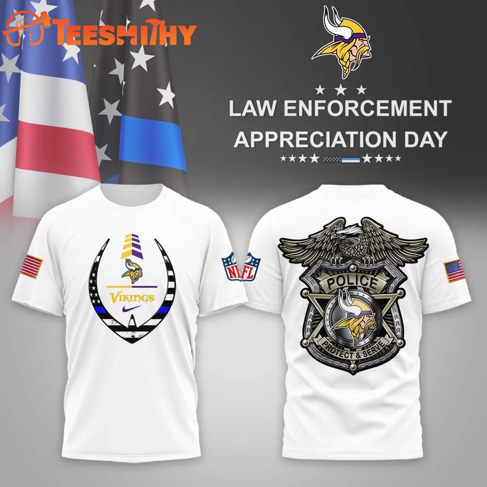 Minnesota Vikings NFL Law Enforcement Appreciation Day White T Shirt