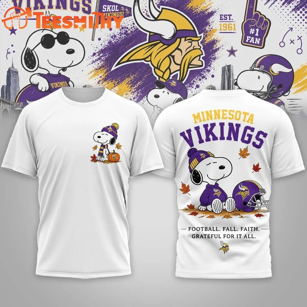 Minnesota Vikings NFL Snoopy Fall Game Day Beagle 3D Shirt