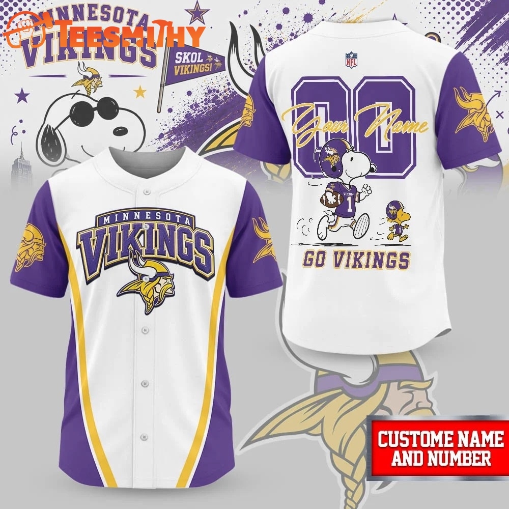 Minnesota Vikings NFL Snoopy Ultimate Game Day Personalized Jersey Shirt