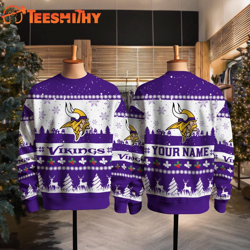 Minnesota Vikings NFL Snow Ugly Christmas Sweater Minnesota Vikings NFL Snow Ugly Christmas Sweater