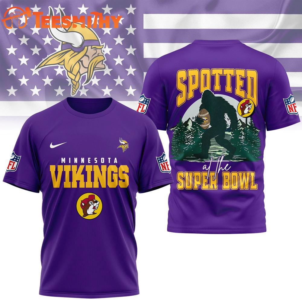 Minnesota Vikings NFL Spotted at the Super Bowl 3D Shirt