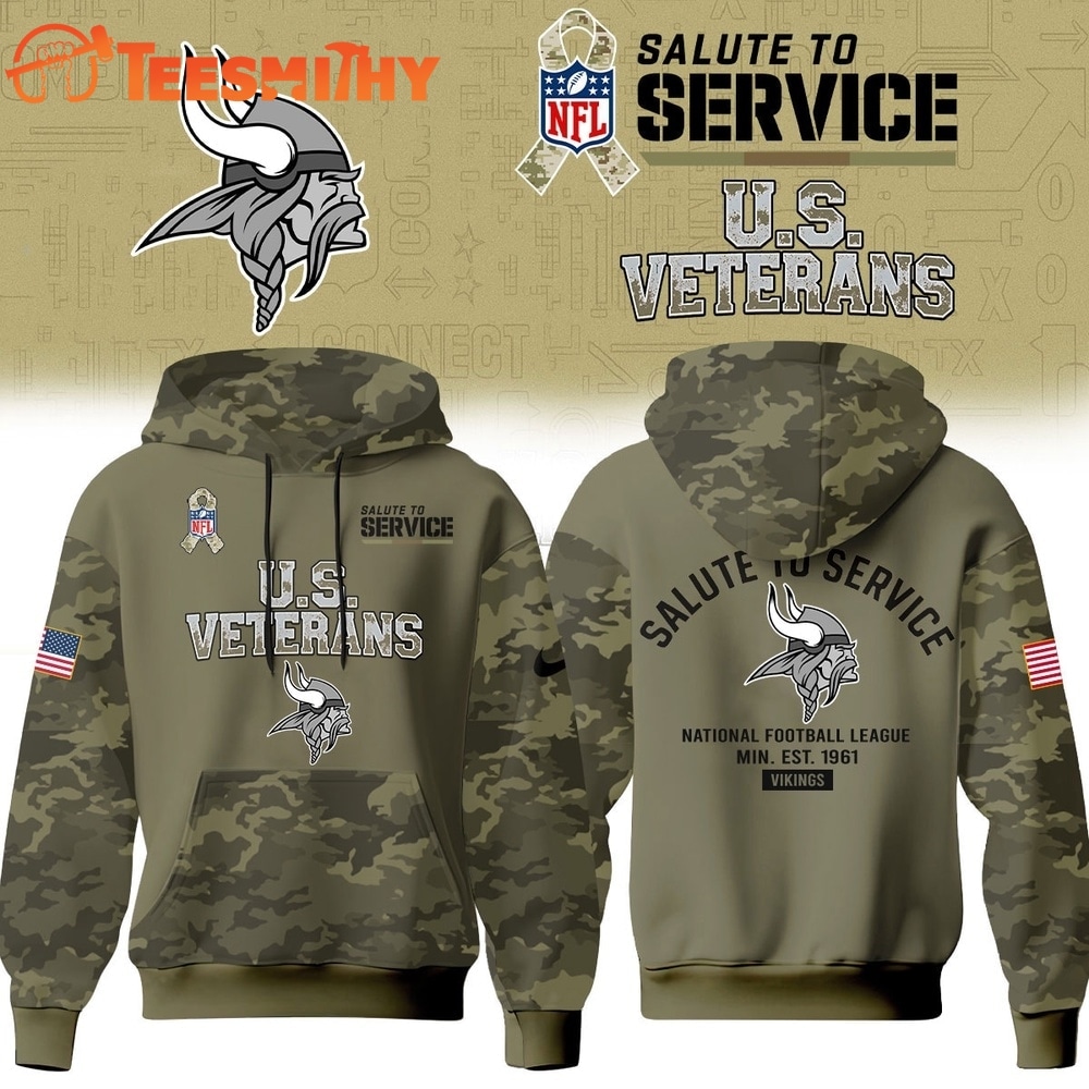 Minnesota Vikings NFL US Veterans Salute To Service 2026 Hoodie Shirt