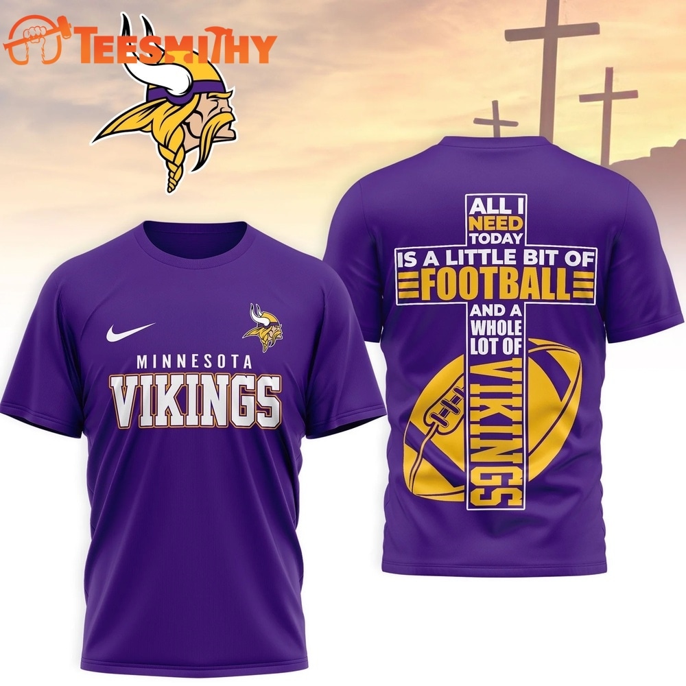 Minnesota Vikings NFL Whole Lot of Football Christian Cross 3D Shirt
