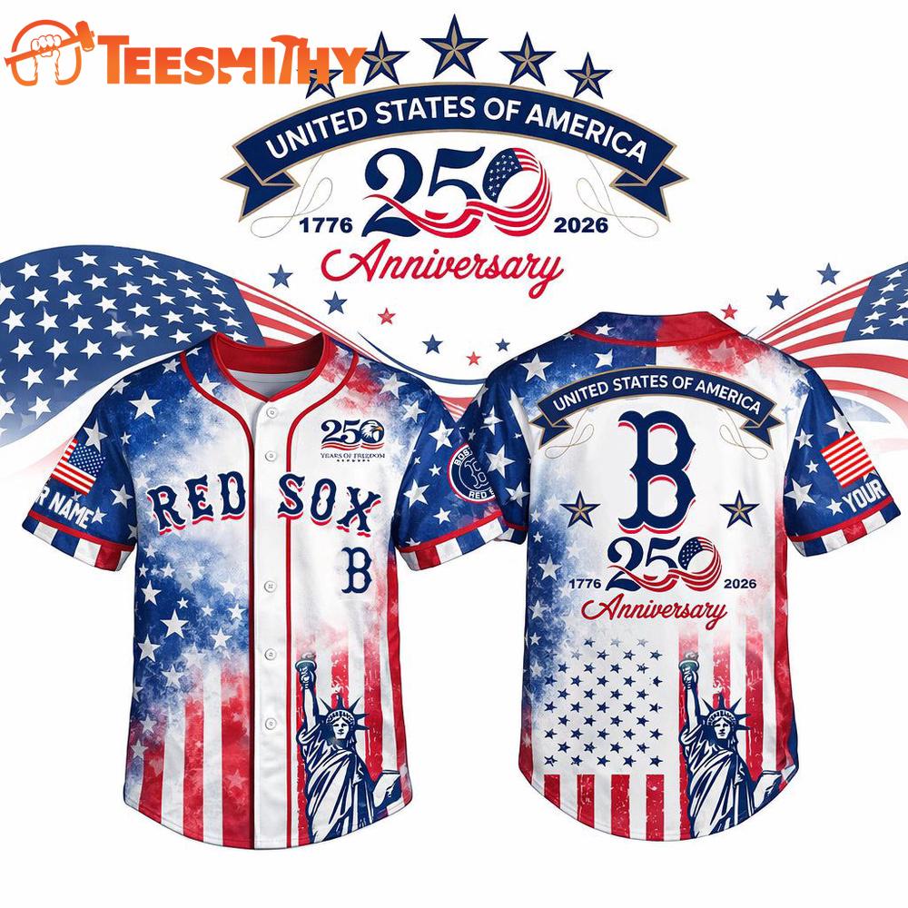 MLB Boston Red Sox USA 250th Anniversary Personalized Baseball Jersey