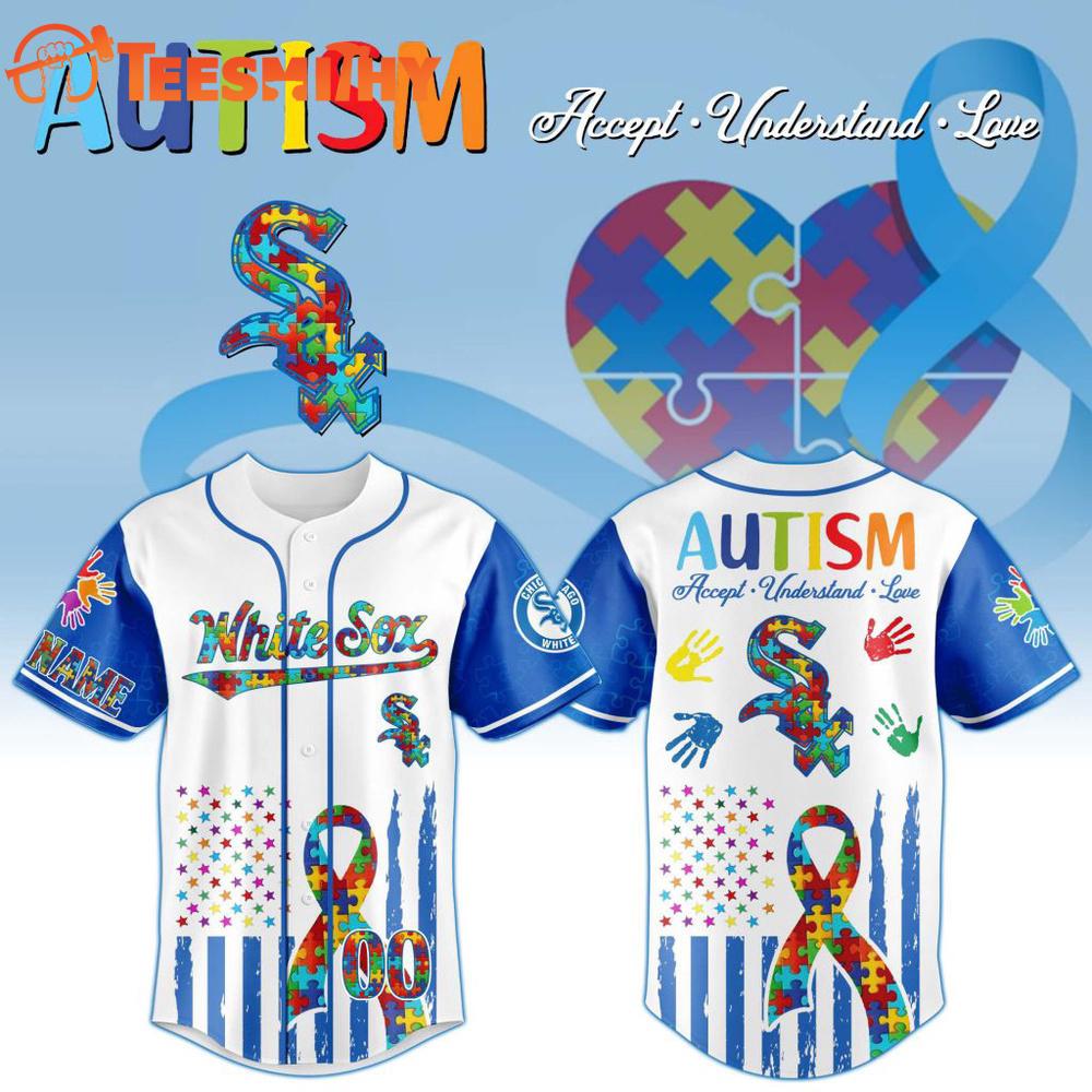 MLB Chicago White Sox Autism Awareness Design Personalized Baseball Jersey