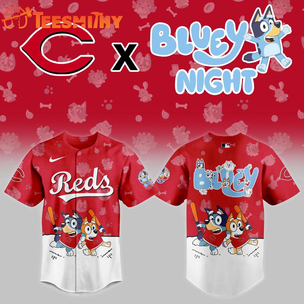 MLB Cincinnati Reds Baseball Bluey Night 2025 Jersey Shirt