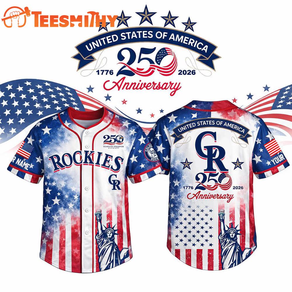 MLB Colorado Rockies USA 250th Anniversary Personalized Baseball Jersey