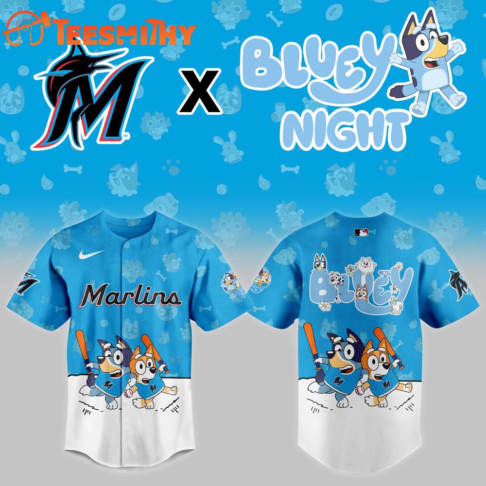 MLB Miami Marlins Baseball Bluey Night 2025 Jersey Shirt
