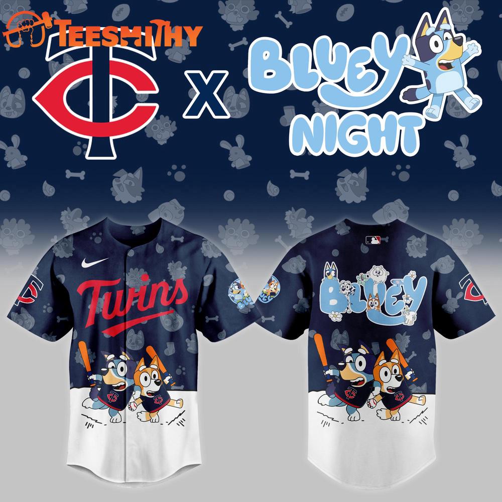 MLB Minnesota Twins Baseball Bluey Night 2025 Jersey Shirt