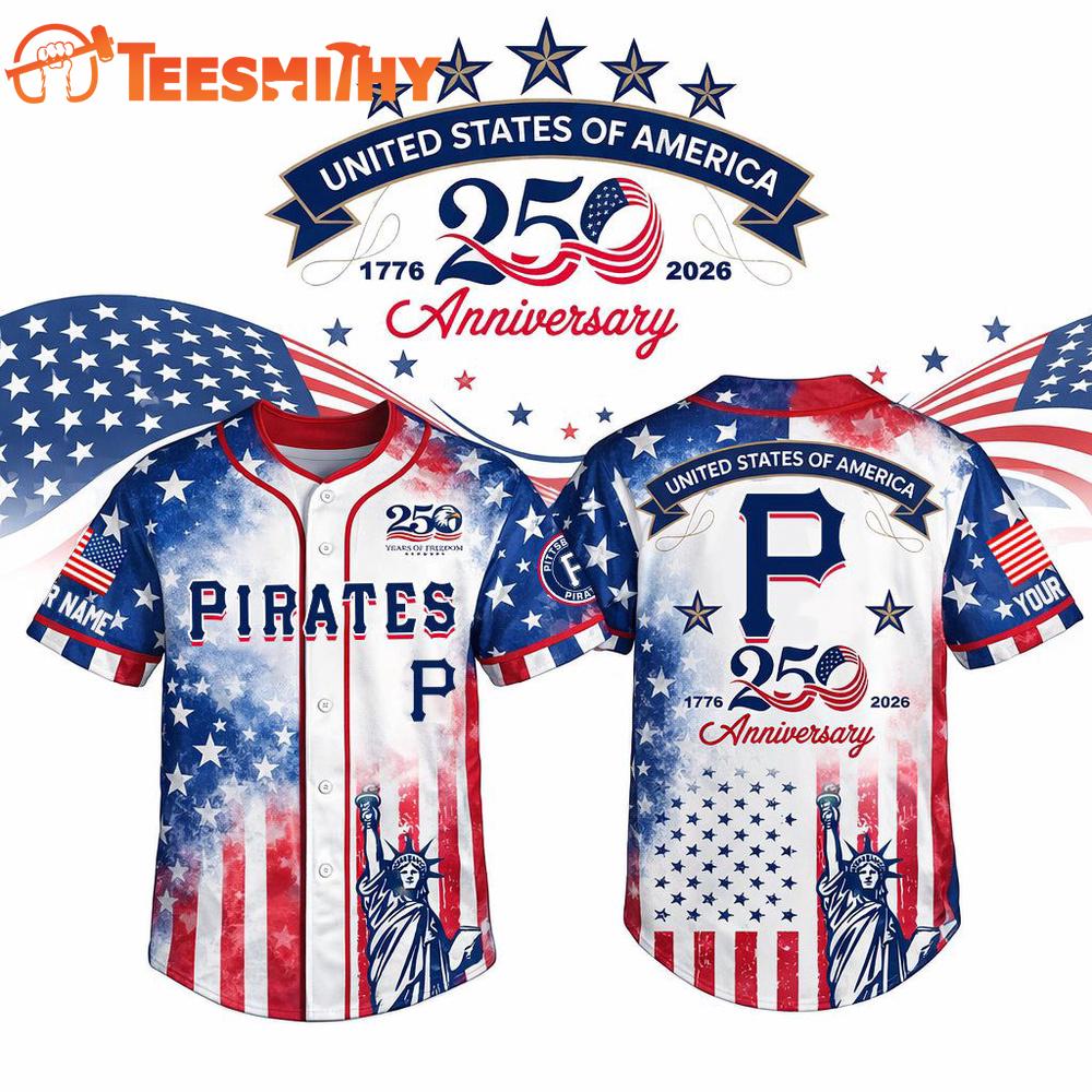 MLB Pittsburgh Pirates USA 250th Anniversary Personalized Baseball Jersey