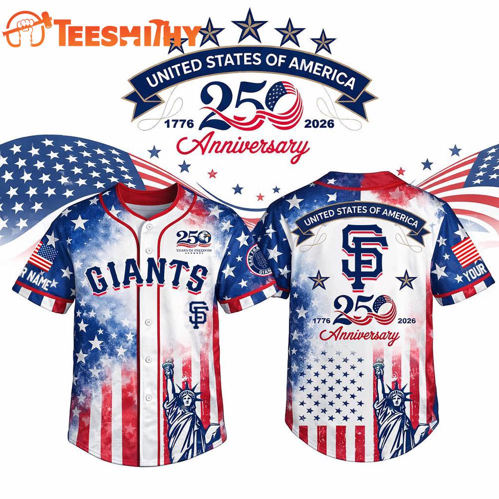 MLB San Francisco Giants USA 250th Anniversary Personalized Baseball Jersey