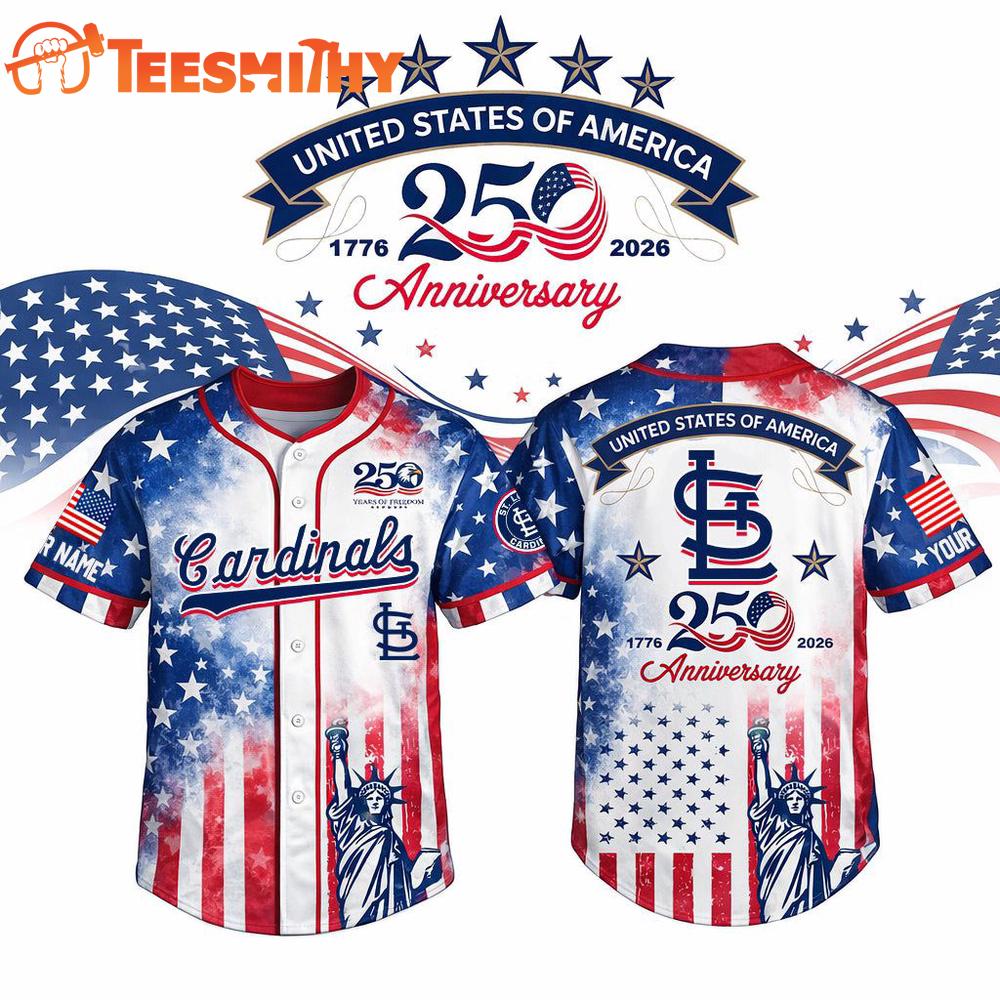 MLB St. Louis Cardinals USA 250th Anniversary Personalized Baseball Jersey