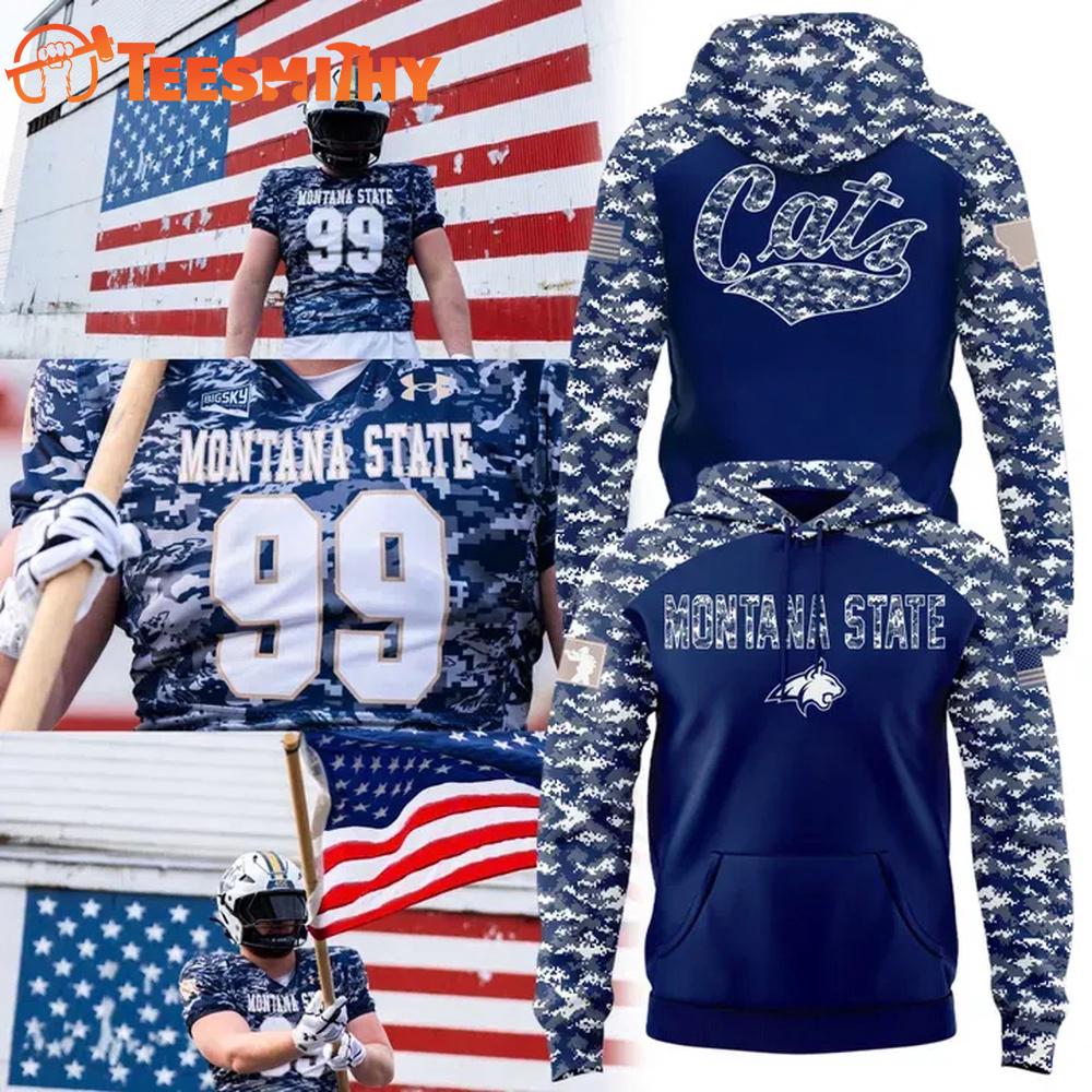 Montana State Bobcats Camo 2025 Salute to Service Hoodie