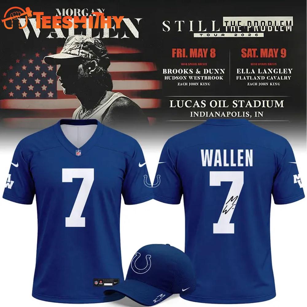 Morgan Wallen x Indianapolis Colts Still The Problem Tour 2026 Lucas Oil Stadium Football Jersey
