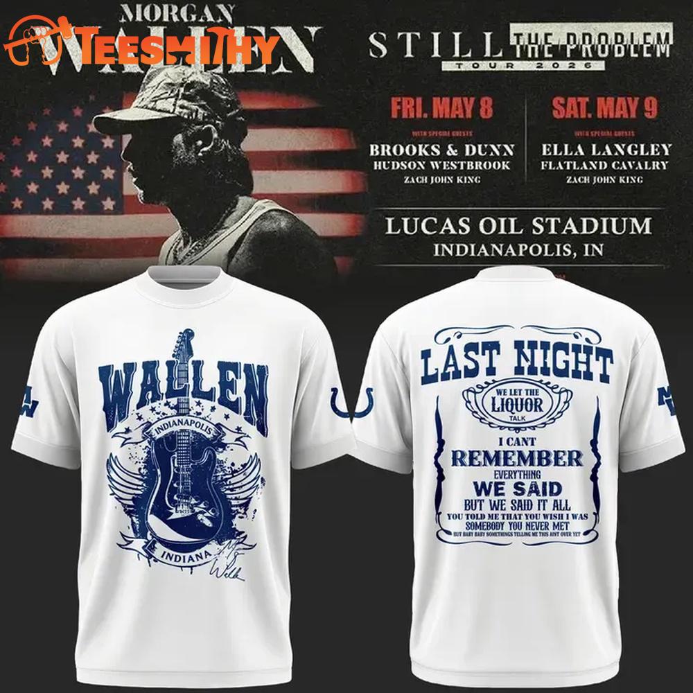 Morgan Wallen x Indianapolis Colts Still The Problem Tour 2026 White T-Shirt