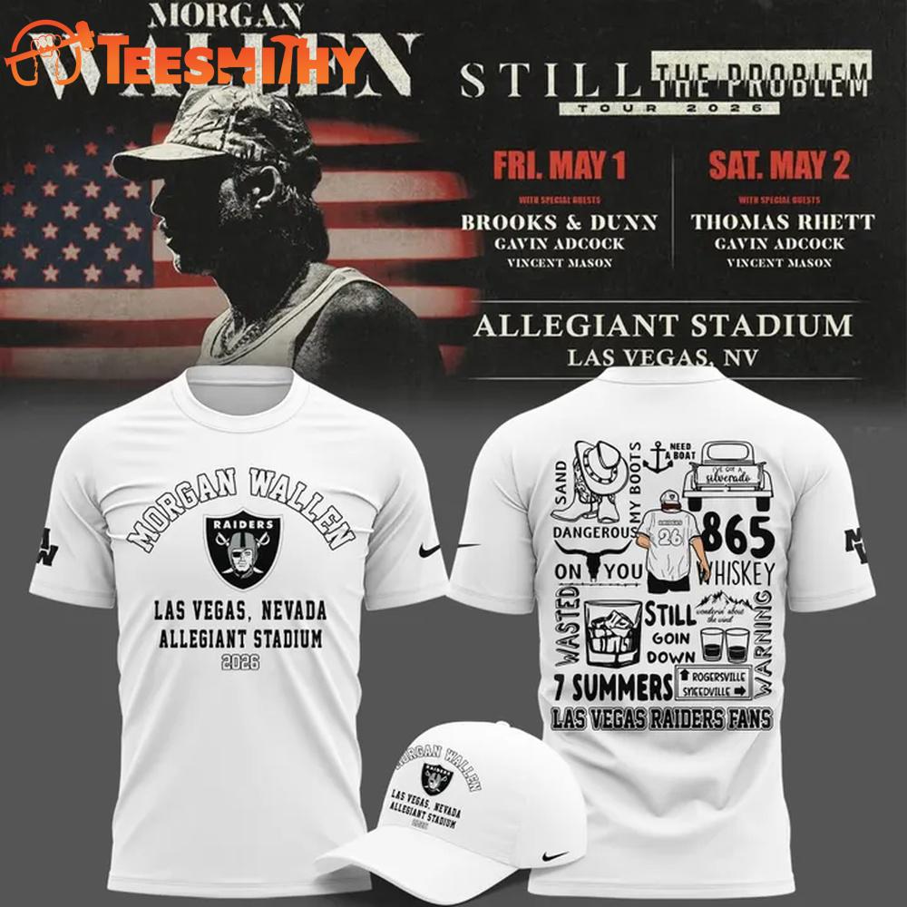 Morgan Wallen x Las Vegas Raiders 2026 White T Shirt