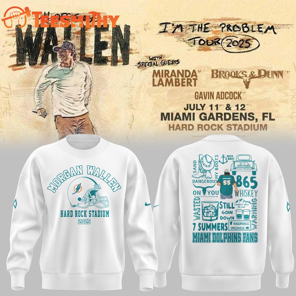 Morgan Wallen x Miami Dolphins 2025 White Hoodie, TShirt, Sweatshirt