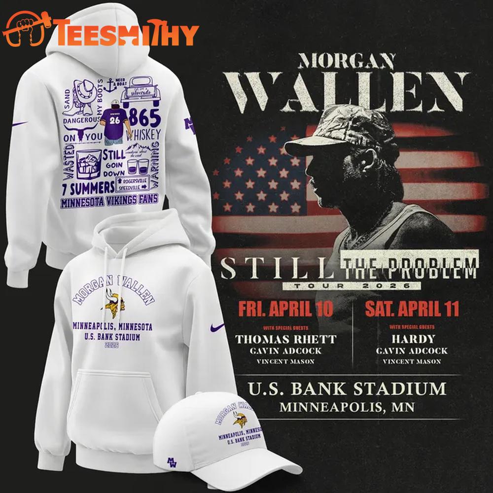Morgan Wallen x Minnesota Vikings 2026 Limited White Hoodie