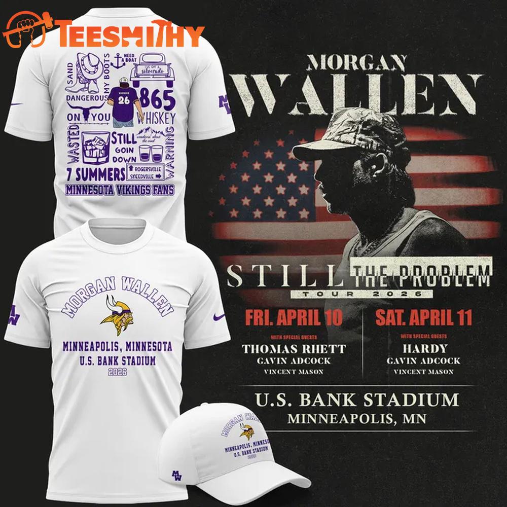 Morgan Wallen x Minnesota Vikings 2026 Limited White T Shirt