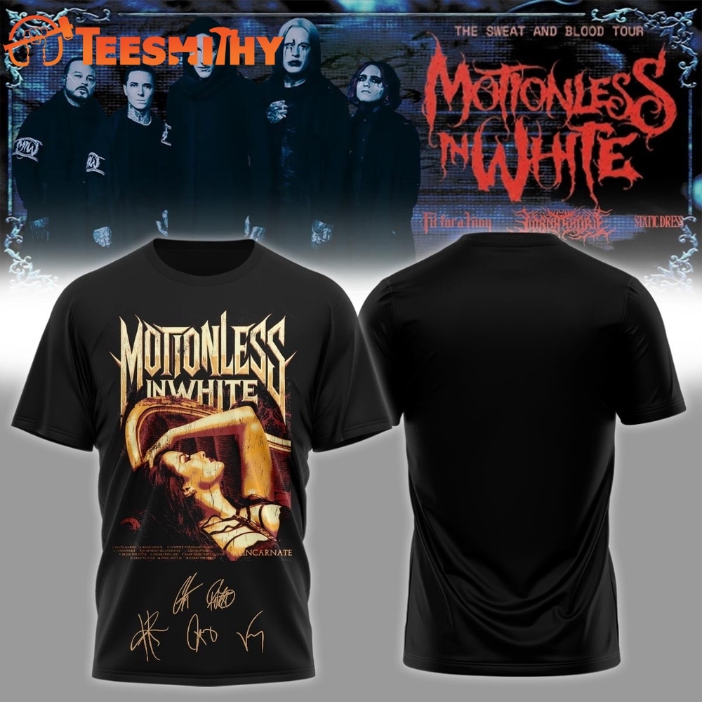 Motionless In White The Sweat And Blood Tour 2026 Signature 3D Shirt