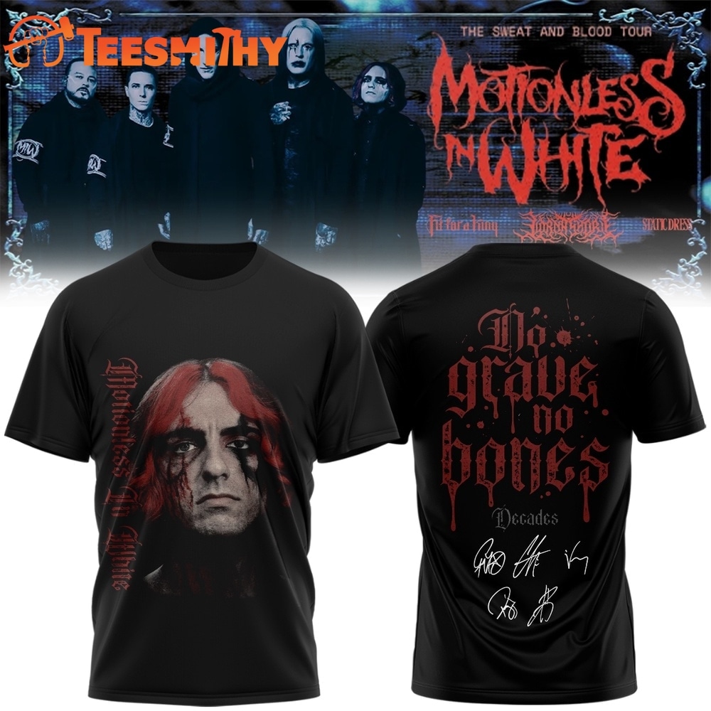 Motionless In White The Sweat And Blood Tour Signed 2026 Limited Edition T Shirt
