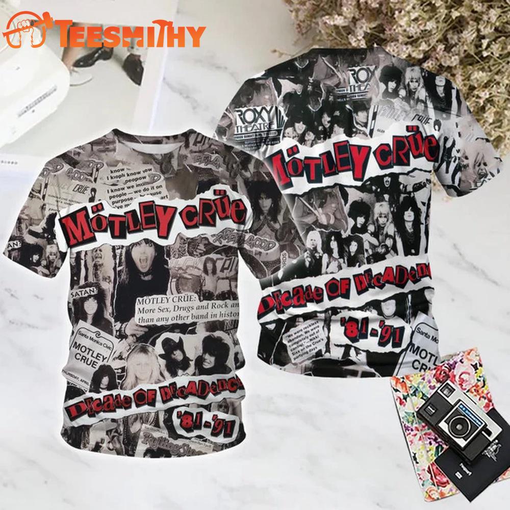 Motley Crue Decade of Decadence 81- 91 All Over Print T Shirt