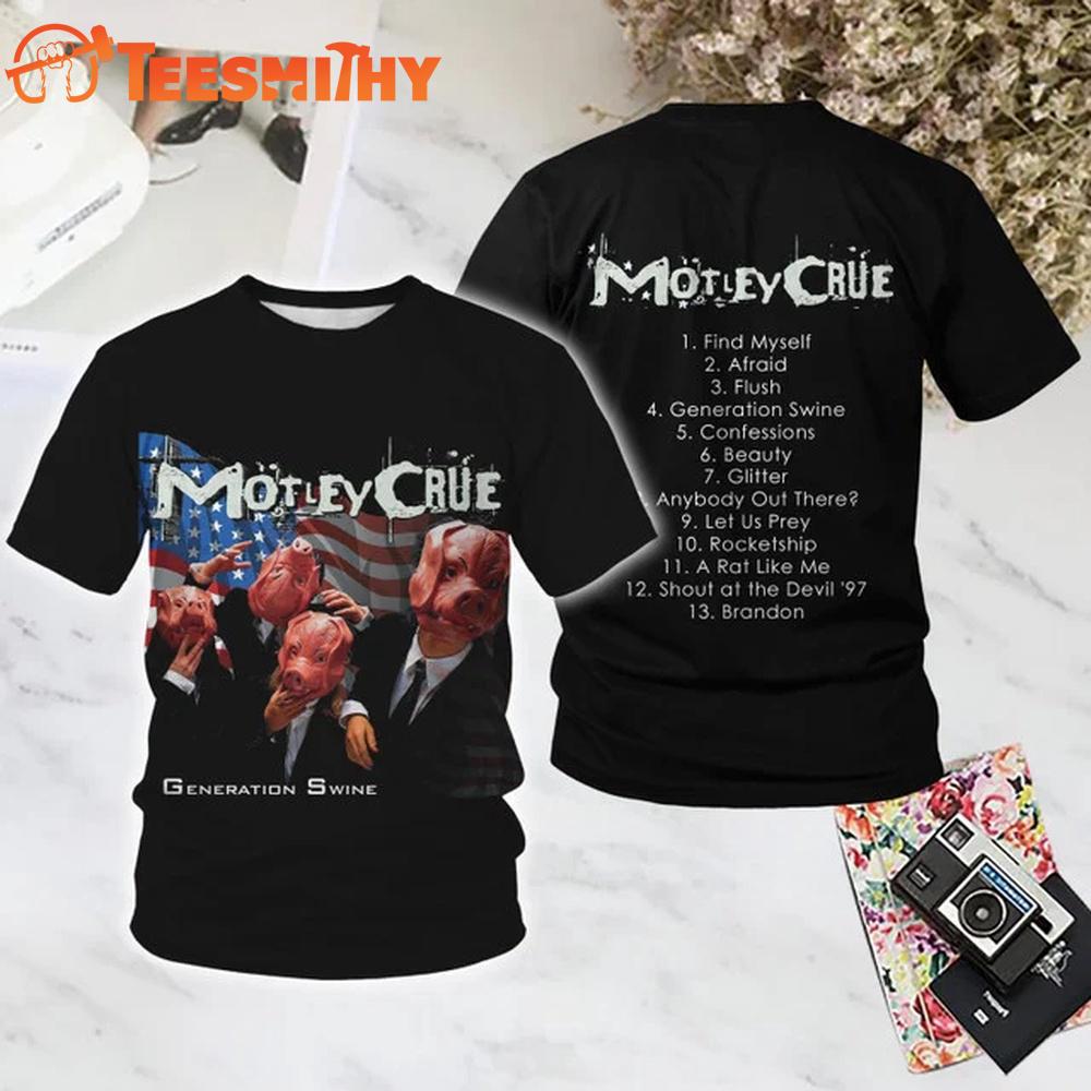 Motley Crue Generation Swine All Over Print T Shirt