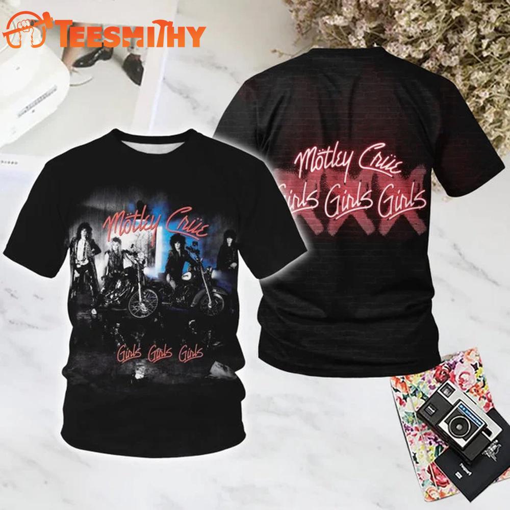 Motley Crue Girls, Girls, Girls All Over Print T Shirt