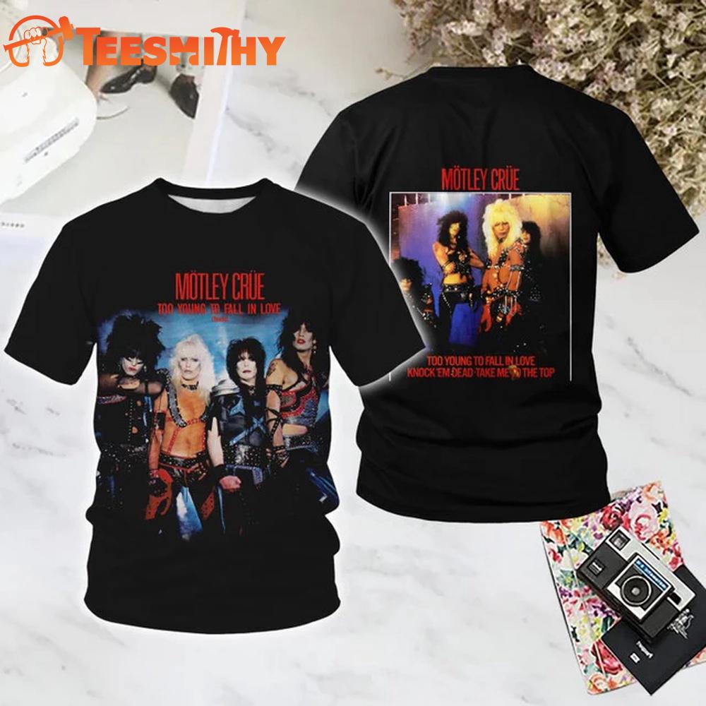 Motley Crue Too Young to Fall in Love All Over Print T Shirt