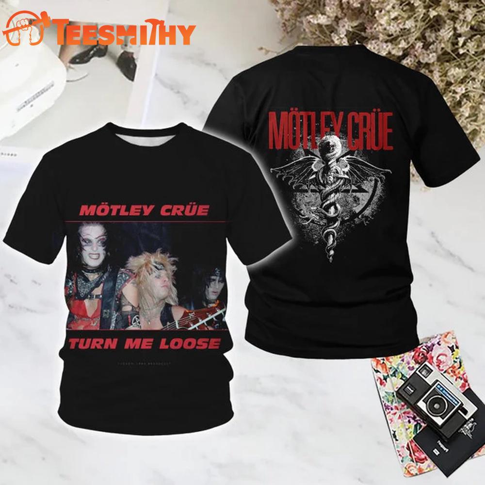 Motley Crue Turn Me Loose All Over Print T Shirt