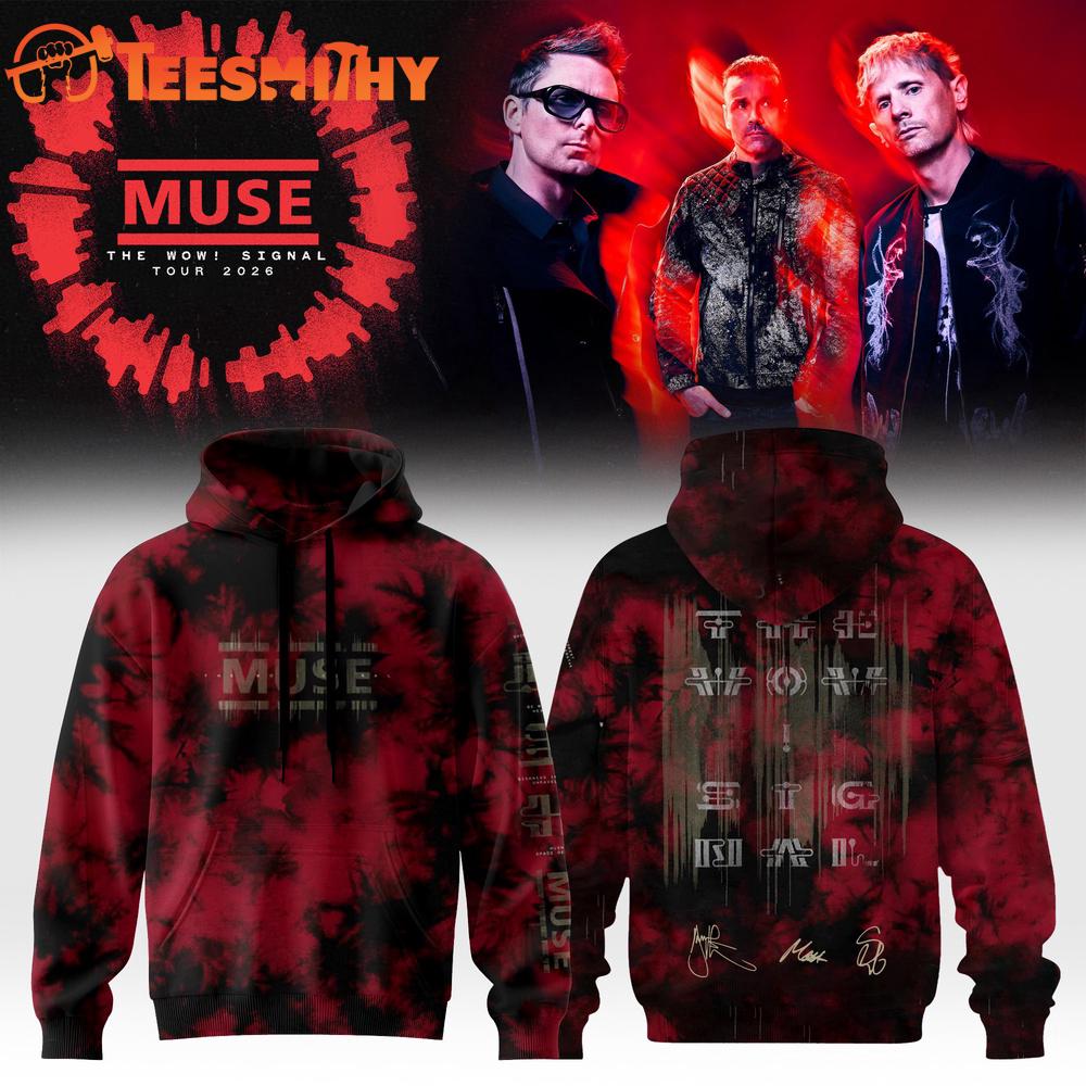 Muse The Wow Signal Tour 2026 Limited Edition Signature All Over Print Hoodie