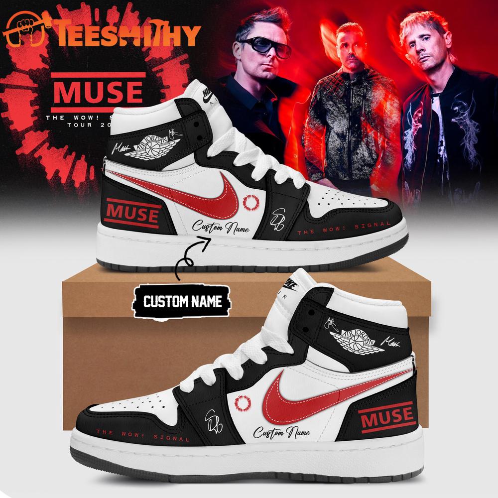 Muse The Wow Signal Tour 2026 Limited Edition Signature Black Air Jordan 1 Shoes