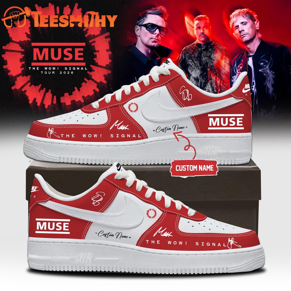 Muse The Wow Signal Tour 2026 Limited Edition Signature Red Air Force 1 Shoes