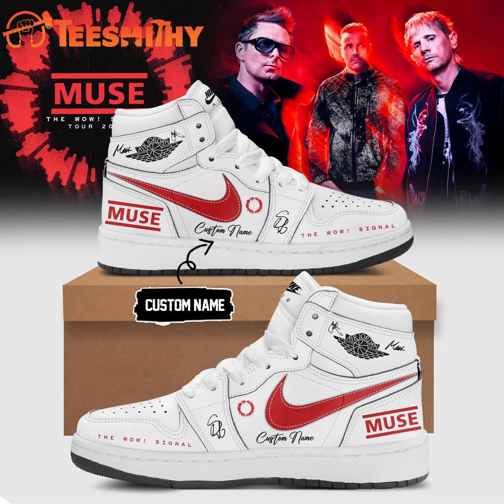Muse The Wow Signal Tour 2026 Limited Edition Signature White Air Jordan 1 Shoes