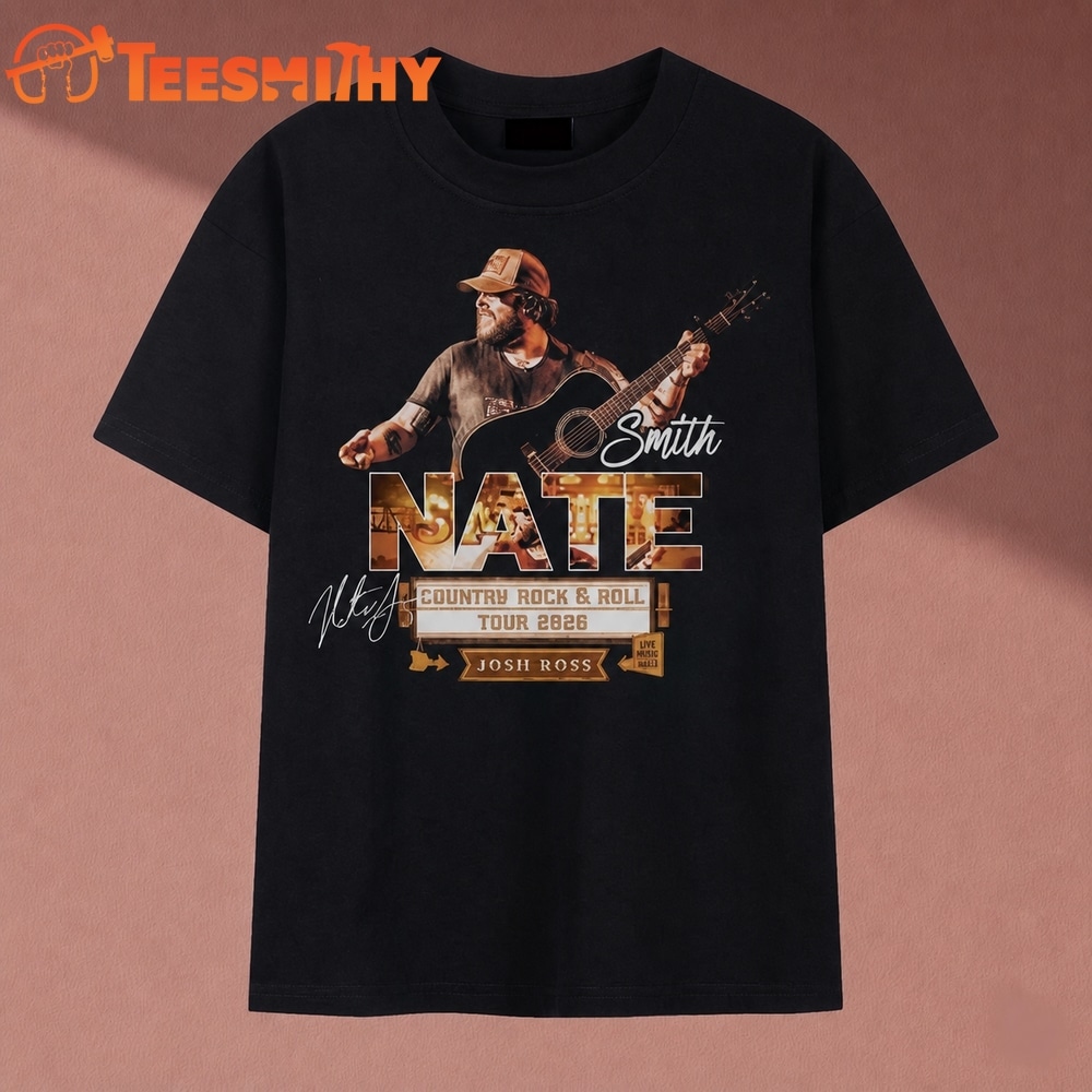 Nate Smith Country Rock And Roll Tour 2026 With Josh Ross T Shirt