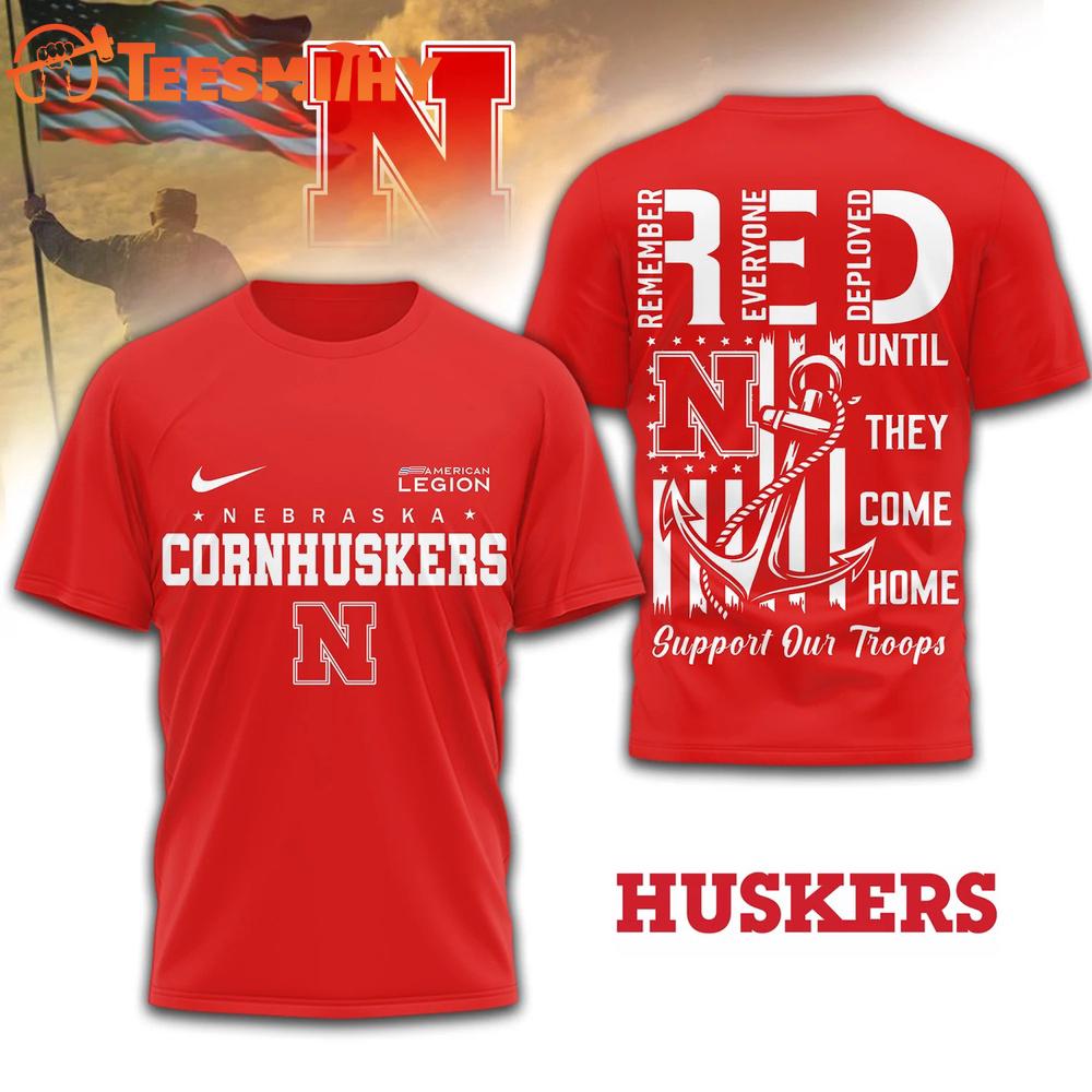 Nebraska Cornhuskers 2026 NCAA Red Friday 3D T Shirt