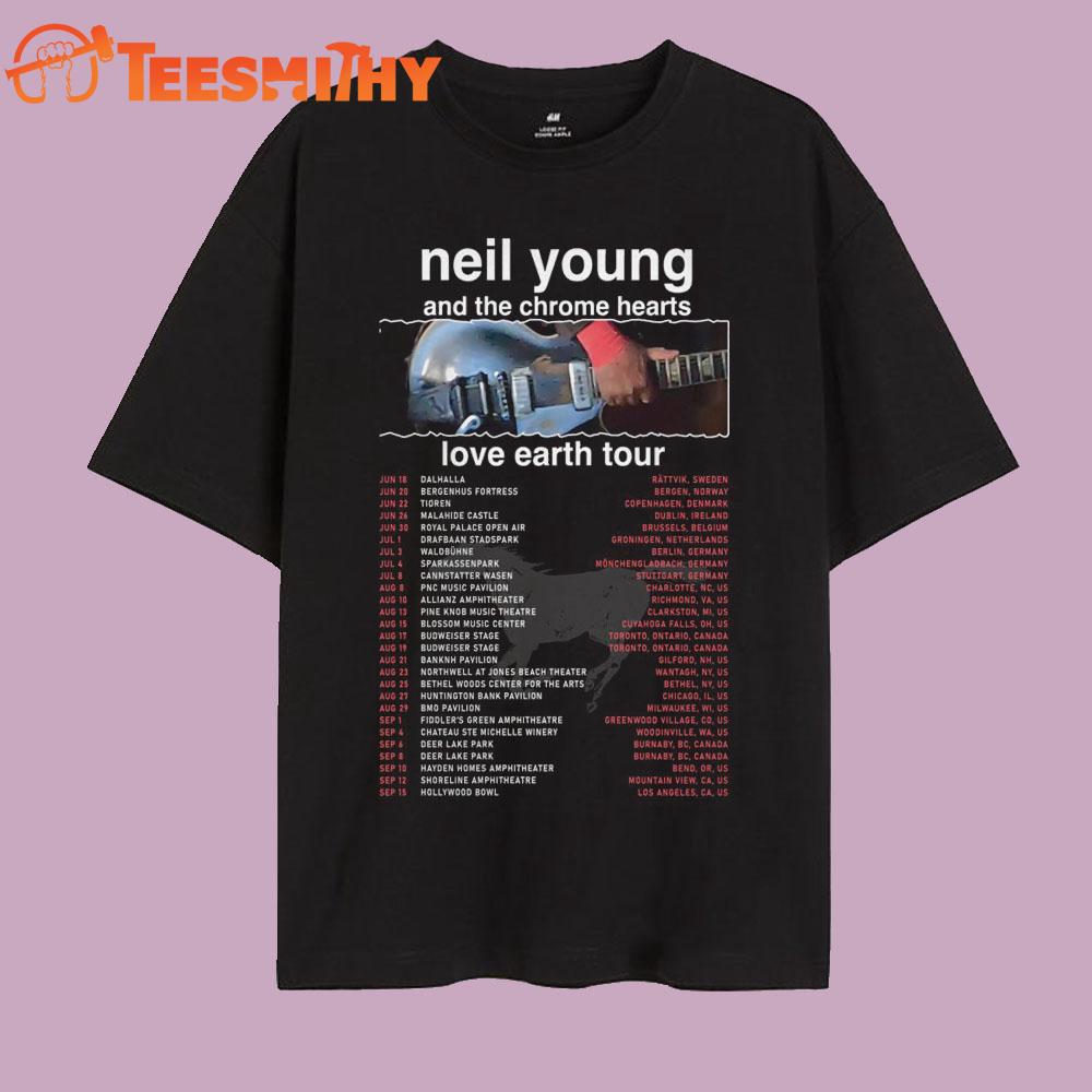 Neil Young Love Earth Tour USA Canada 2025 Signature T Shirt